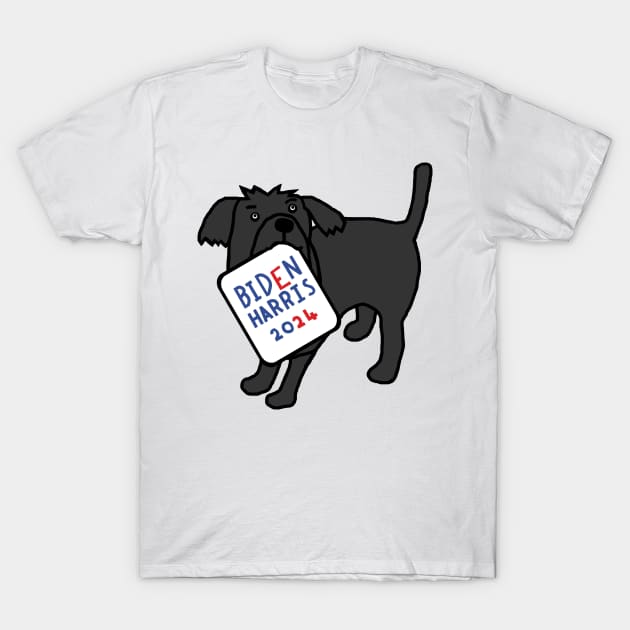 Dog with Biden Harris 2024 Sign T-Shirt by ellenhenryart